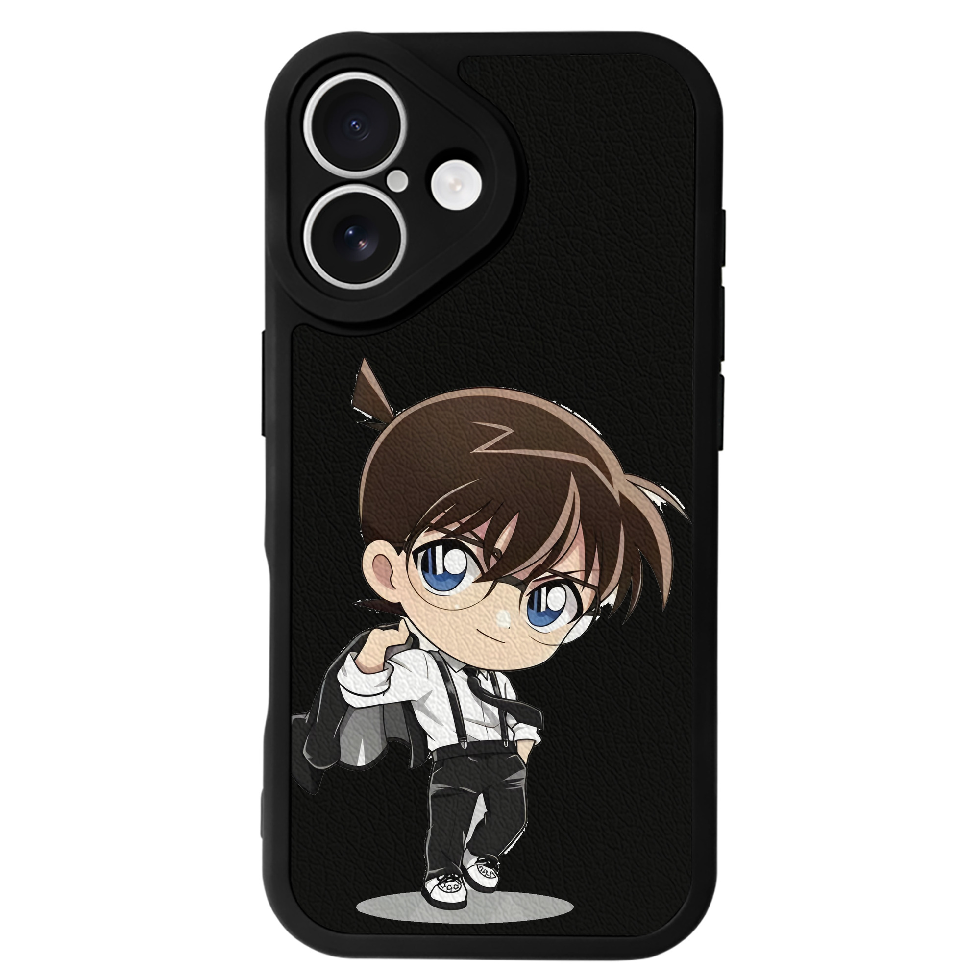 （画像用） 名探偵コナン 江戸川 コナン Detective Conan Conan Edogawa 【iPhone 16シリーズ対応】シリコンスマホケース（レザー調） 材質：シリコン